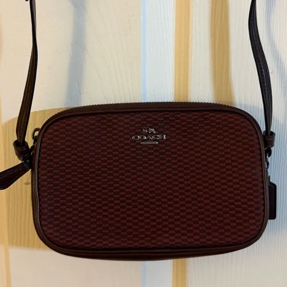 Coach Legacy Maroon Jacquard Crossbody Camera Bag, $168 - Picture 3 of 5